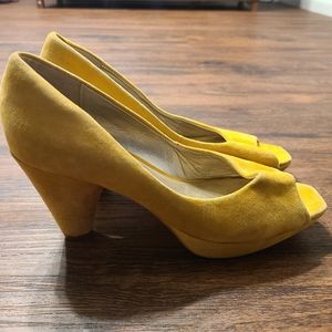 Sacha London Shoes | Sacha London Mustard Yellow Suede Heels Shoes 7 | Color: Yellow | Size: 7 | Jendragon33's Closet